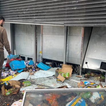 Cafe and supermarket burnt out during night of disorder in Belfast