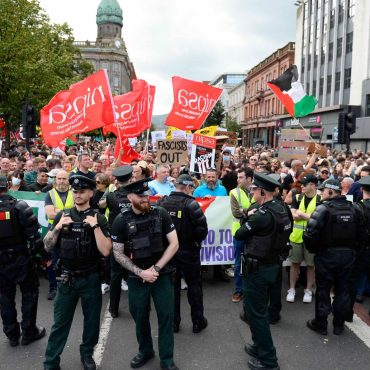 Hundreds gather to counter anti immigration protest in Belfast