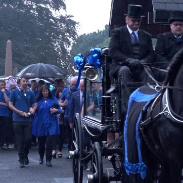 Jay Slaters friends and family wear blue for funeral of forever 19 apprentice