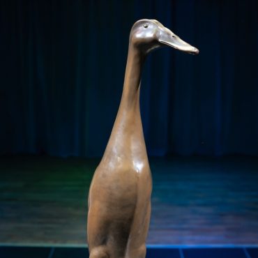 Statue unveiled for extra tall duck who became an internet sensation