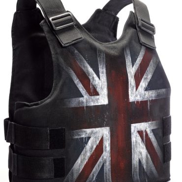 Banksys bullet proof Union flag vest on sale for 3000000