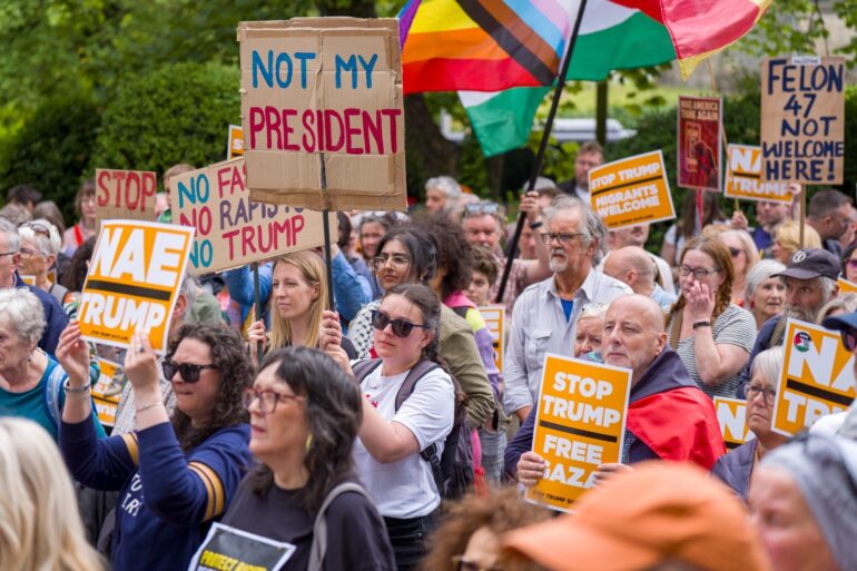 Donald Trump Goes Golfing As Protesters Speak Out Against His Visit To Scotland