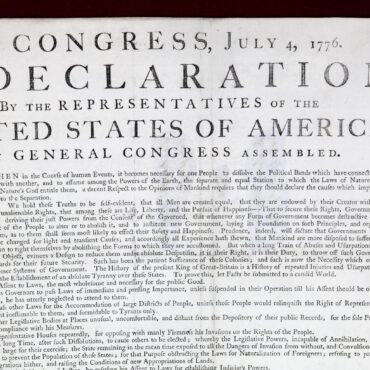 Rare Copy Of The US Declaration Of Independence To Be Displayed In London