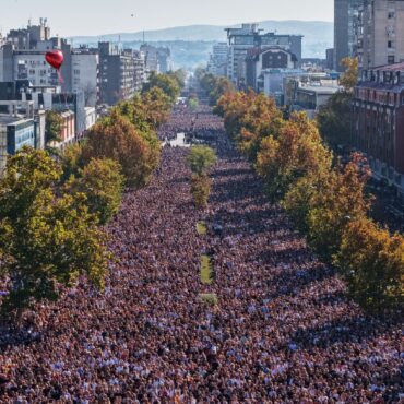 Serbia Marks Anniversary Of Fatal Train Station Disaster With Large Rally