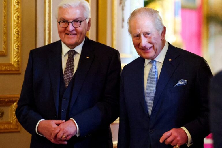 King And Queen Greet German President At Start Of Historic State Visit