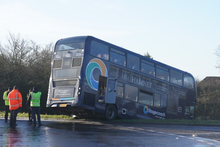 Two School Buses Crash On Icy Roads As UK Prepares For Storm Goretti