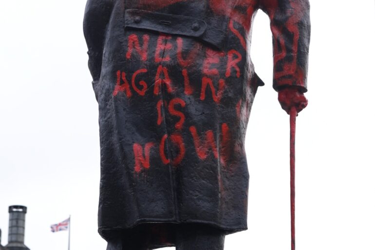 Man Charged With Criminal Damage After Churchill Statue Defaced With Graffiti